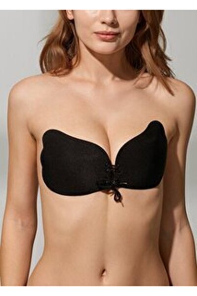 SUWEN Angel Low-Cut Evening Dress Adhesive Bra - Black