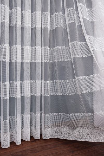 Esse Home Brillant Transverse Striped Tulle Curtain, 200x250cm, 1/2 Sparse Pleat, 12esse04301
