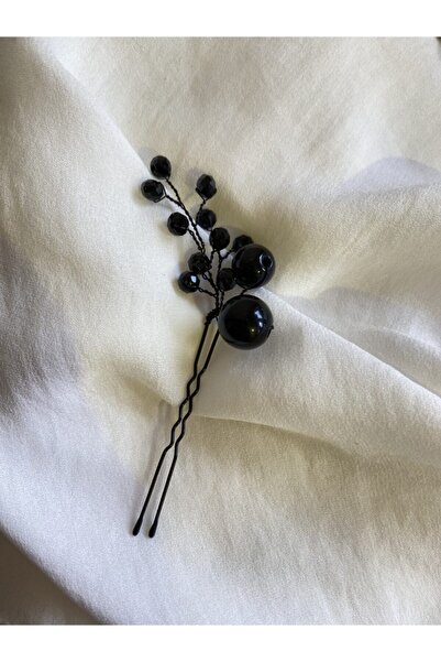 Pearly Handmade اللؤلؤة السوداء دبوس الشعر الزفاف الحناء الخطوبة الزفاف الزفا...