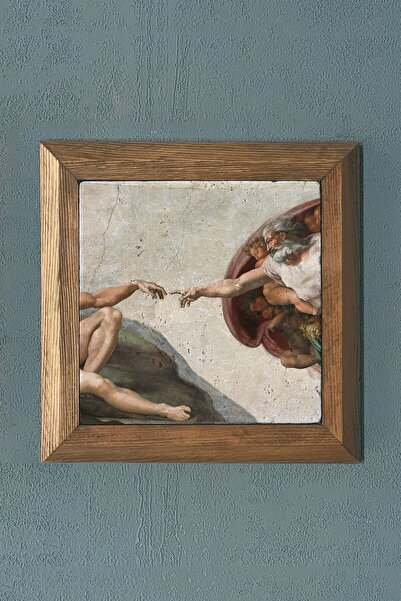 Oscar Stone Decor Masif Çerçeveli Doğaltaş Tablo 28x28 Cm Adem’in Yaratılışı ...