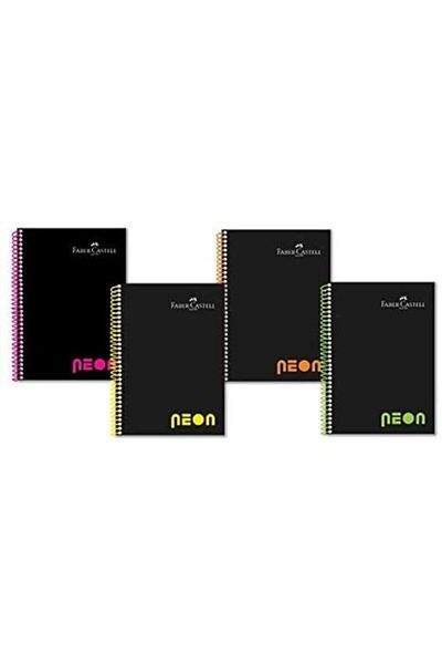 Faber Castell دفتر ملاحظات نيون مقاس A4 100 ورقة من البلاستيك الباباك المربعات