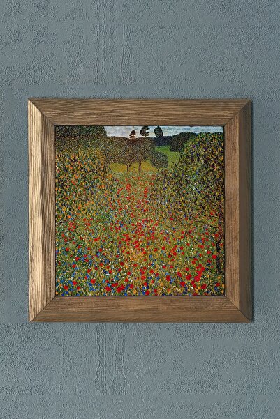 Oscar Stone Decor Masif Çerçeveli Doğaltaş Tablo Pano 28x28 Cm Gustav Klimt T...