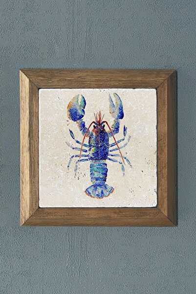 Oscar Stone Decor Masif Çerçeveli Doğaltaş Tablo Pano 28x28 Cm Akrep Scorpion