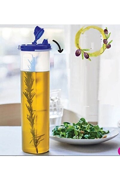 Tupperware Oval Olive Oil Oil 1.1 Lt Dark Blue Lid