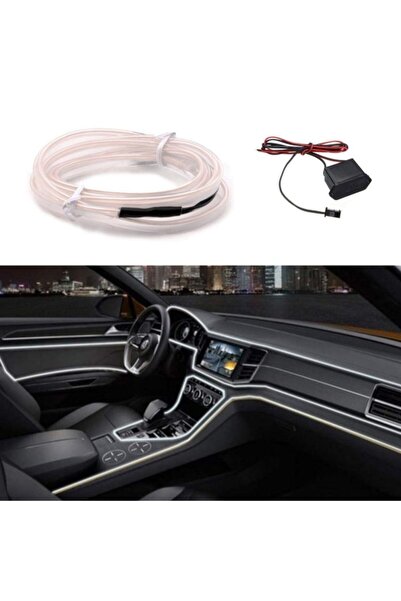 Carmind إضاءة داخلية للسيارة LED باللون الأبيض بطول 5 متر