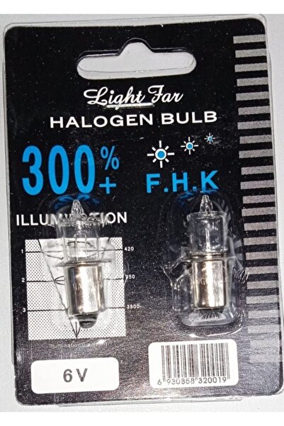 POWER Şapkalı Geçmeli E10 Duy 6 V 0,85 A Halojen Ampul Iki Adet