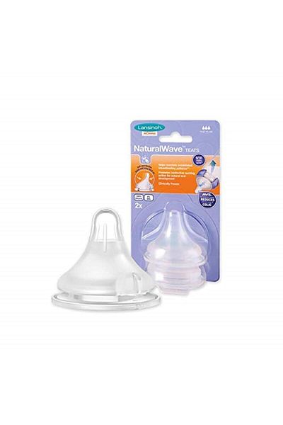 Lansinoh Nessiworld 2-Piece Bottle Set - Natural Wave Slow Flow Nipple
