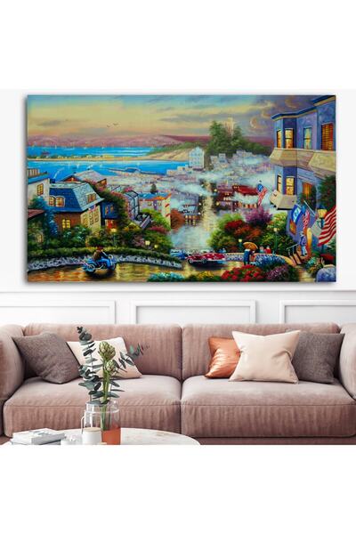 Sebenta Dev Boyut Şehir Manzara Yağlı Boya Kanvas Tablo