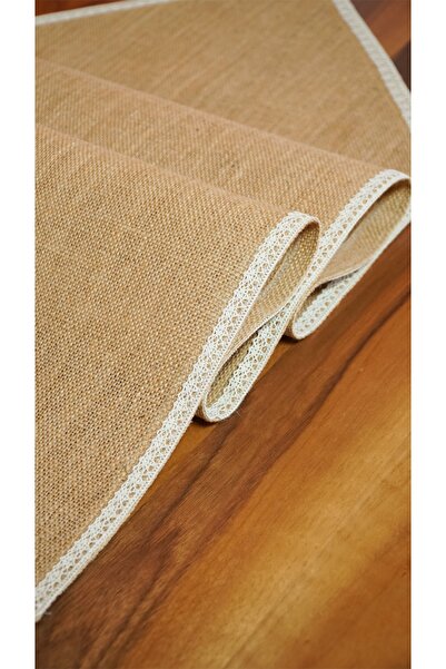 Viemso Jute Runner with Lace Edge 40x200cm