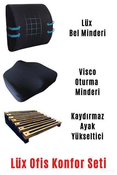Ankaflex Luxury Office Comfort Pack Μαξιλάρι πλάτης Μαξιλάρι καθίσματος Visco Cushion Υποστήριξη ποδιών Μαξιλάρι μέσης