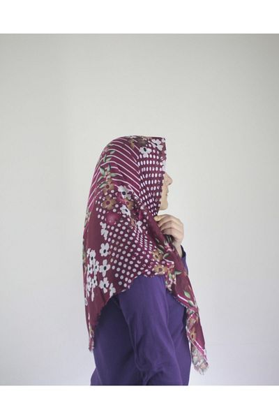 Firuze Patterned Flamed Cotton Scarf