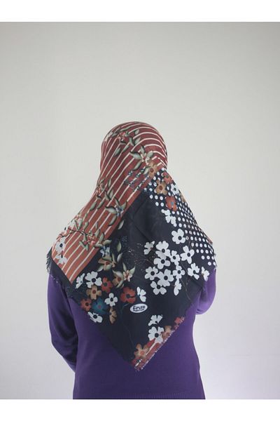 Firuze Patterned Flamed Cotton Scarf