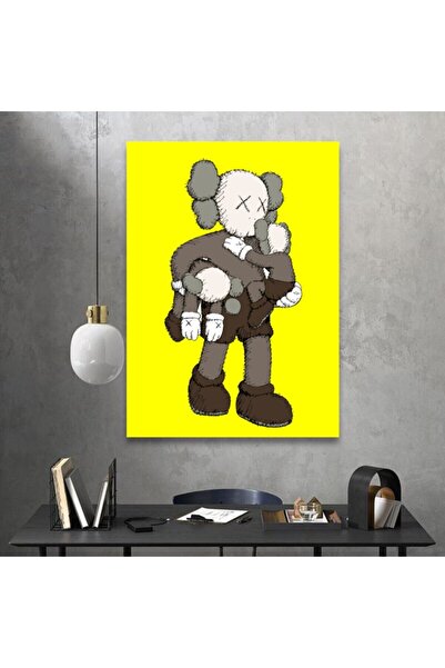 Generic Brand Kaws 2 Mini Kaws Decorație de perete Galben HD Print Canvas Art