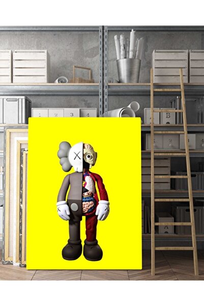 Generic Brand Decor de perete Kaws galben unisex, imprimare digitală HD, pict...