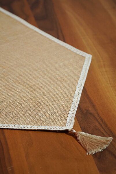 Viemso Jute Runner with Lace Edge 40x250 cm