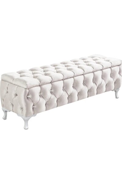 aldagelsin Lüks Sandıklı Chester Puf Bench Ayakucu Koltuk 90 Cm