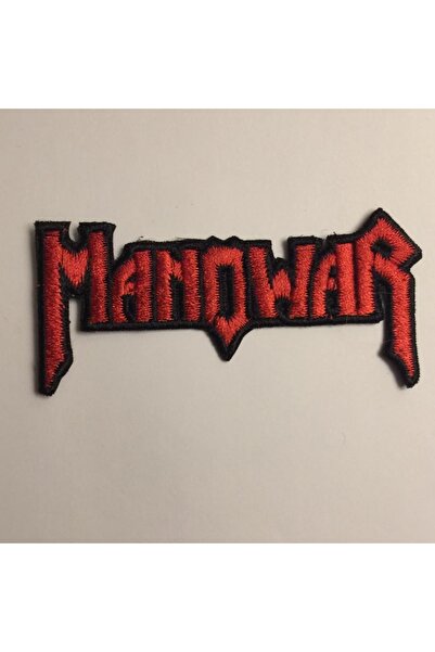 StüdyoÜmitTişört Manowar Red Logo 10cm X 4.5cm Patch Veil Rigging and Jeans P...