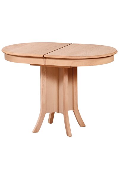 Evim-E Aksesuar Oval Ortadan Ayaklı Açılır Masa 75x108 Cm Ahşap Ham Cilasız