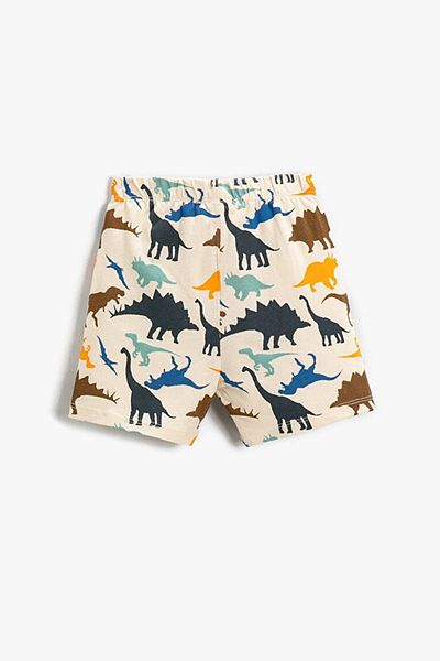Koton Baby Boy Dinosaur Printed Beige Shorts 2smb40011tk