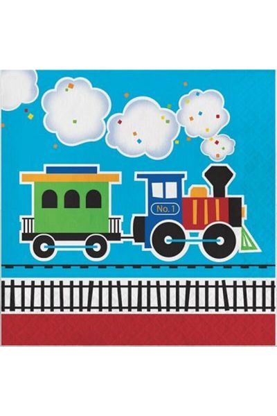parti sürprizi Χαρτοπετσέτα με θέμα My Trains 16 τεμαχίων