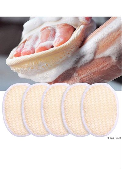 Ankaflex Natural Handmade 5 Pieces of Bath Loofah Turkish Bath Washcloth 5 Pieces