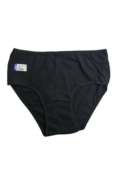 Sedef Women's Ribbed Black 12 Pack Bato Panties S1047