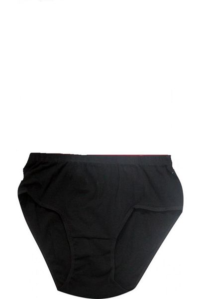 Sedef 1075 Star Cover 6-Piece Black Ribbed Bato Panties S1075