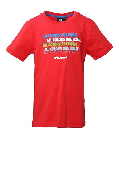 hummel 911466 -1301 Crew Neck Regular Fit Printed Red T-Shirt for Boys