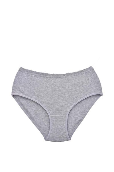 Sedef 1075 Star Cover 12 Pieces Gray Ribbed Bato Panties S1075