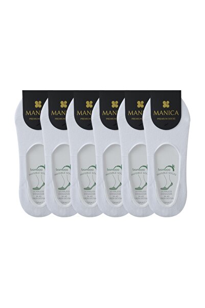 MANICA Set șosete balerină din bambus pentru femei - 6 perechi alb