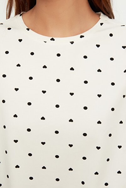 Trendyol Collection Puntíkaté bílé 100% bavlněné šortky Pyžamo Set - THMSS21PT1485