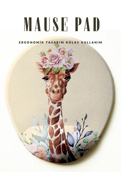 4k tasarım Подложка за мишка Giraffe Wrist Support