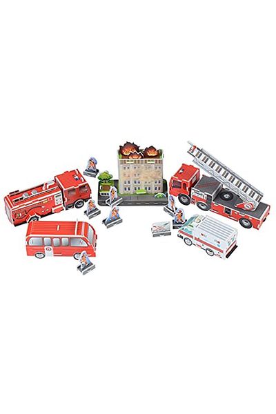 puzzlent 3D Firefighter Set Puzzle, 3D Puzzle Firefighter Puzzle, 3D Puzzle, 119 Pieces