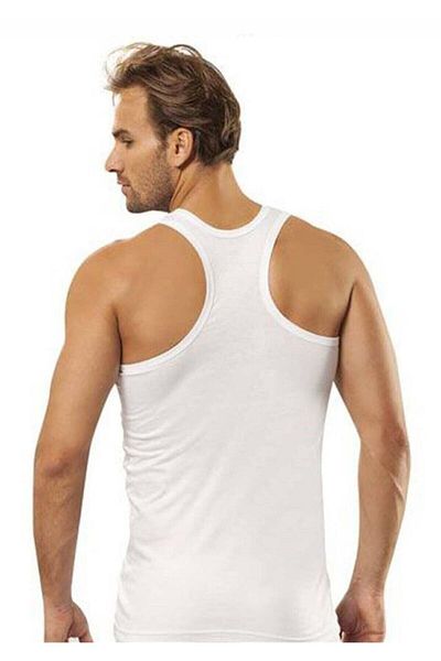Jiber Men's 3-Piece White Rambo Athlete Combed Cotton Tank Top