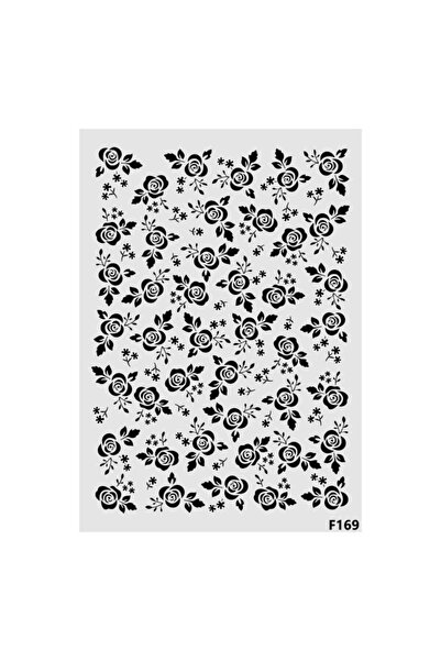 STENCİLTASARIM Stencil Tasarım F169 Güller - Dekoratif Duvar, Eşya, Fayans,kumaş Boyama Şablonları 21x30 Cm