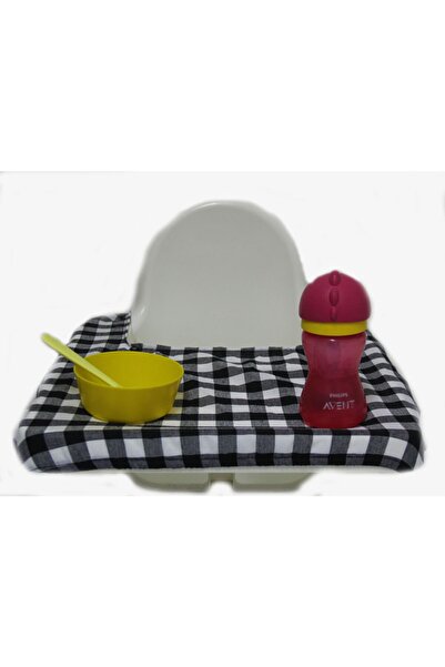 Çizgikare Husa pentru scaun inalt pentru copii cu carouri negre - Husa pentru...