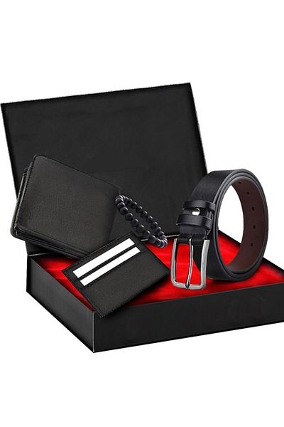İmpala Kutu Impala Men's Wallet Belt Card Holder Bracelet Set