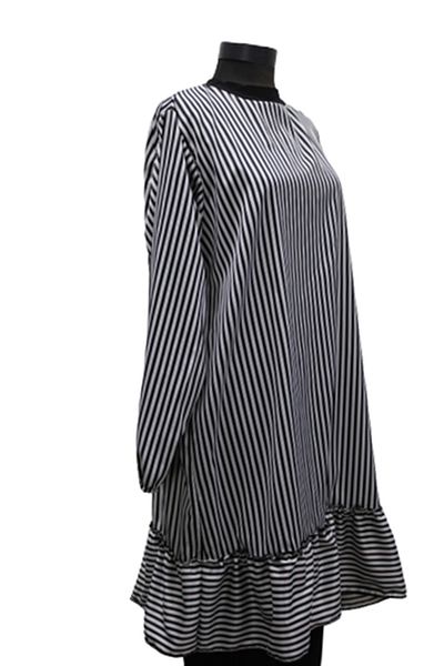 eflin Women's Hijab Clothing Tunic Black White Combed Cotton Viscose
