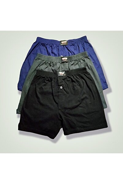 Sedef Yıldızı Bărbați bumbac moale uni li boxeri 3 piese Negru - Afumat - Alb...