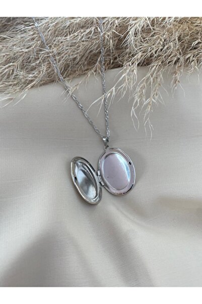 Vintagezegeni Silver Oval Kapaklı Kolye