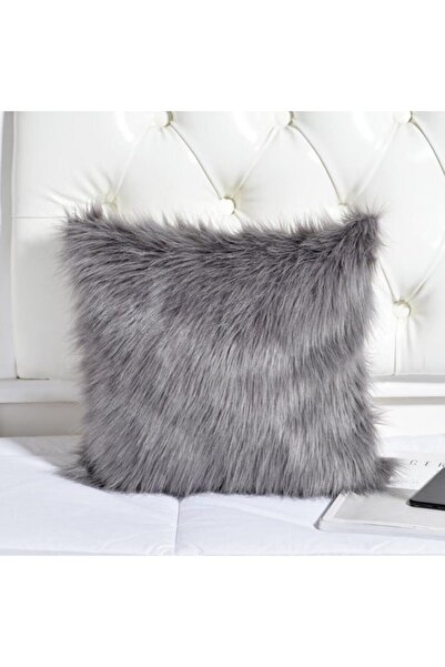 Paris Life غطاء وسادة قطيفة - لون رمادي