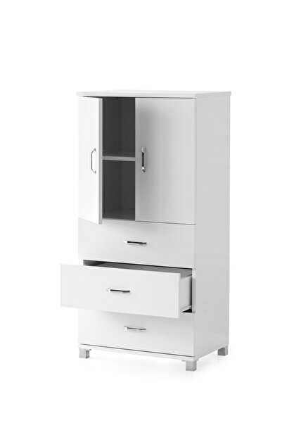 Erezogulları Mobilya Çok Amaçlı Dolaplı Şifonyer 3 Çekmeceli Kapaklı 60x44x127cm