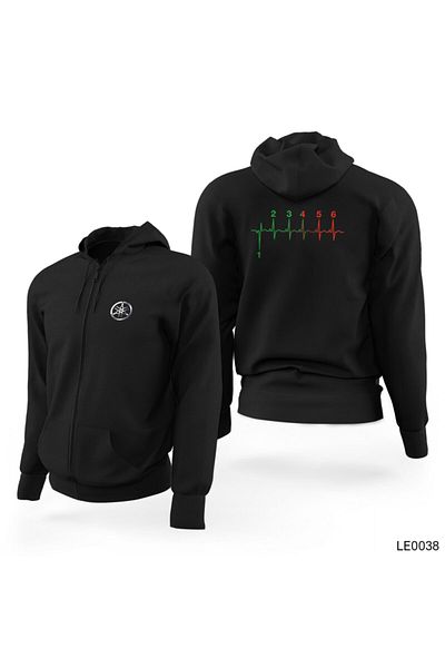 Z zepplin Ymh Limited Edition Μαύρο φούτερ με κουκούλα με φερμουάρ
