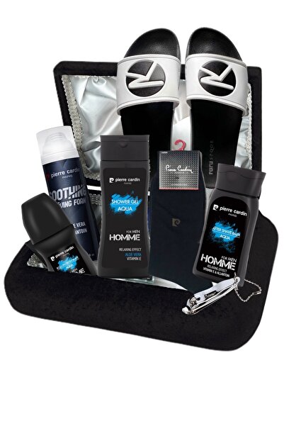 Pierre Cardin Beyaz Banyo Duş Terliği - Damat Bohça Çeyiz Seti