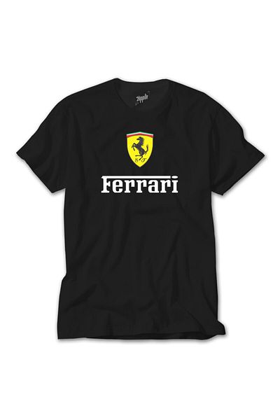 Z zepplin Μαύρο μπλουζάκι Ferrari In Italy
