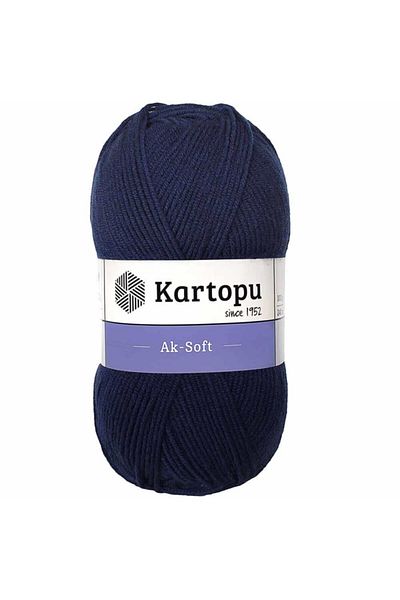 Kartopu Aksoft K632 Navy Blue Hand Knitting Yarn 100Gr