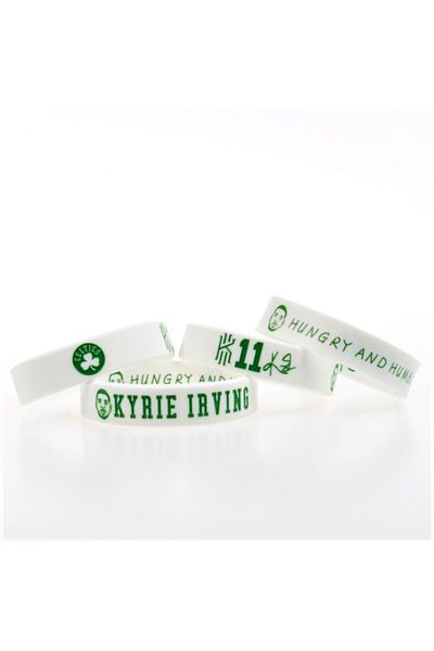 PurpleJam White Boston Celtics Basketball Nba Bracelet with Kyrie Irving Portrait