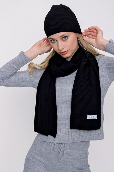 CHUBA Women's Thessaloniki Knitwear Scarf and Beret Set Black 22wk270