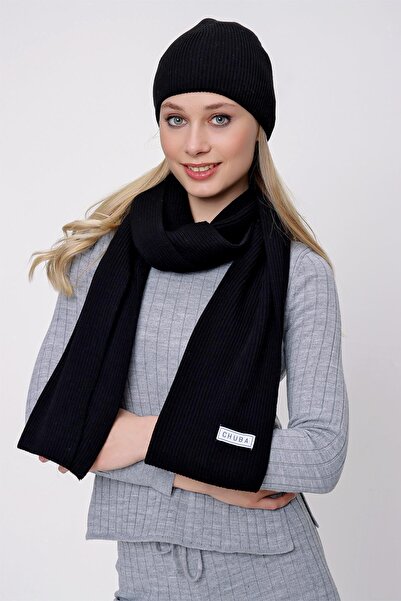 CHUBA Women's Thessaloniki Knitwear Scarf and Beret Set Black 22wk270