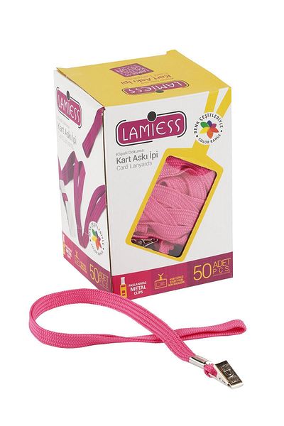 Lamiess Card Hanger Rope with M.mash Clip Pink 50 Pieces
